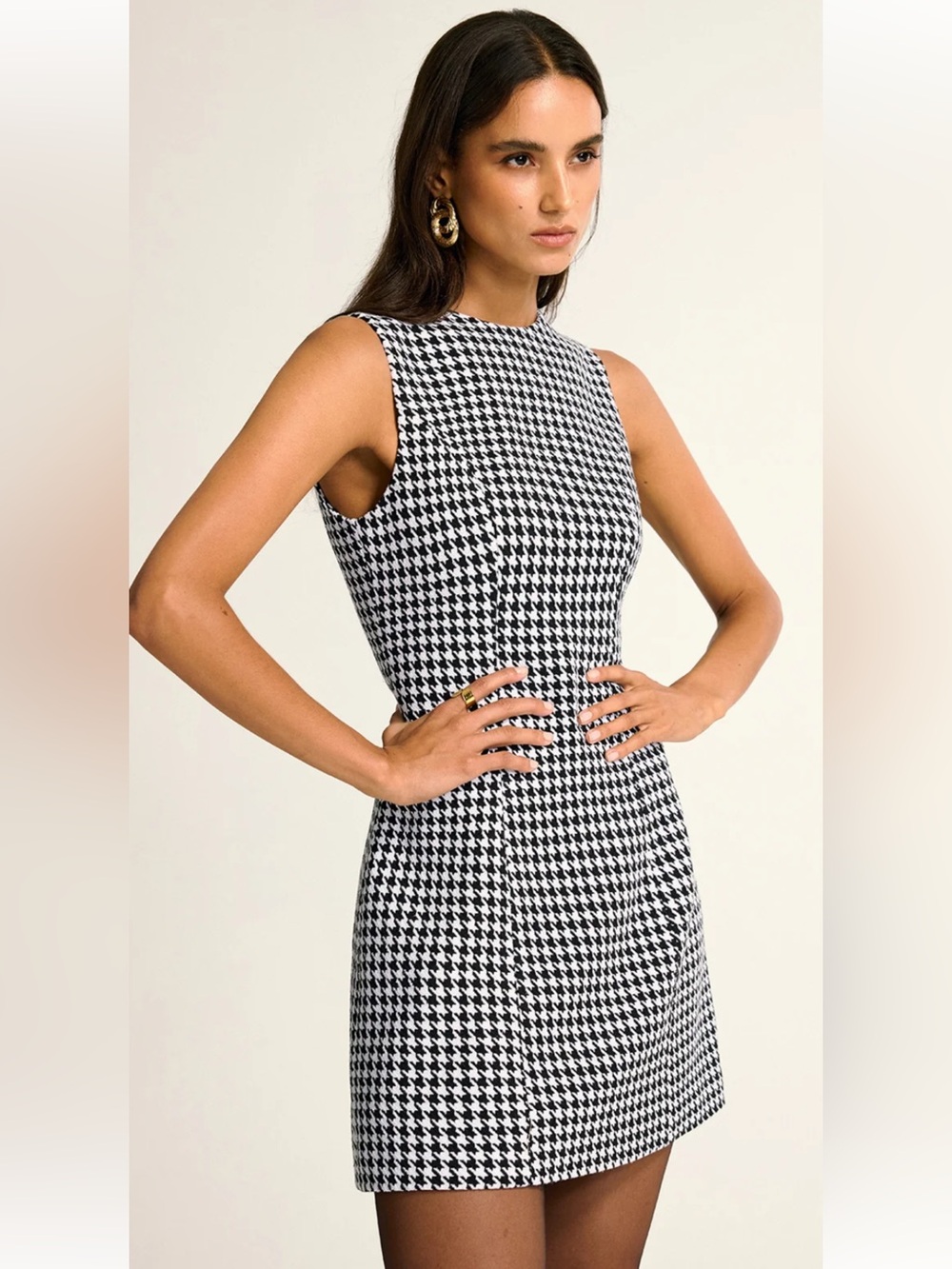 Commense Houndstooch Sleeveless Mini Dress NWT Size XS